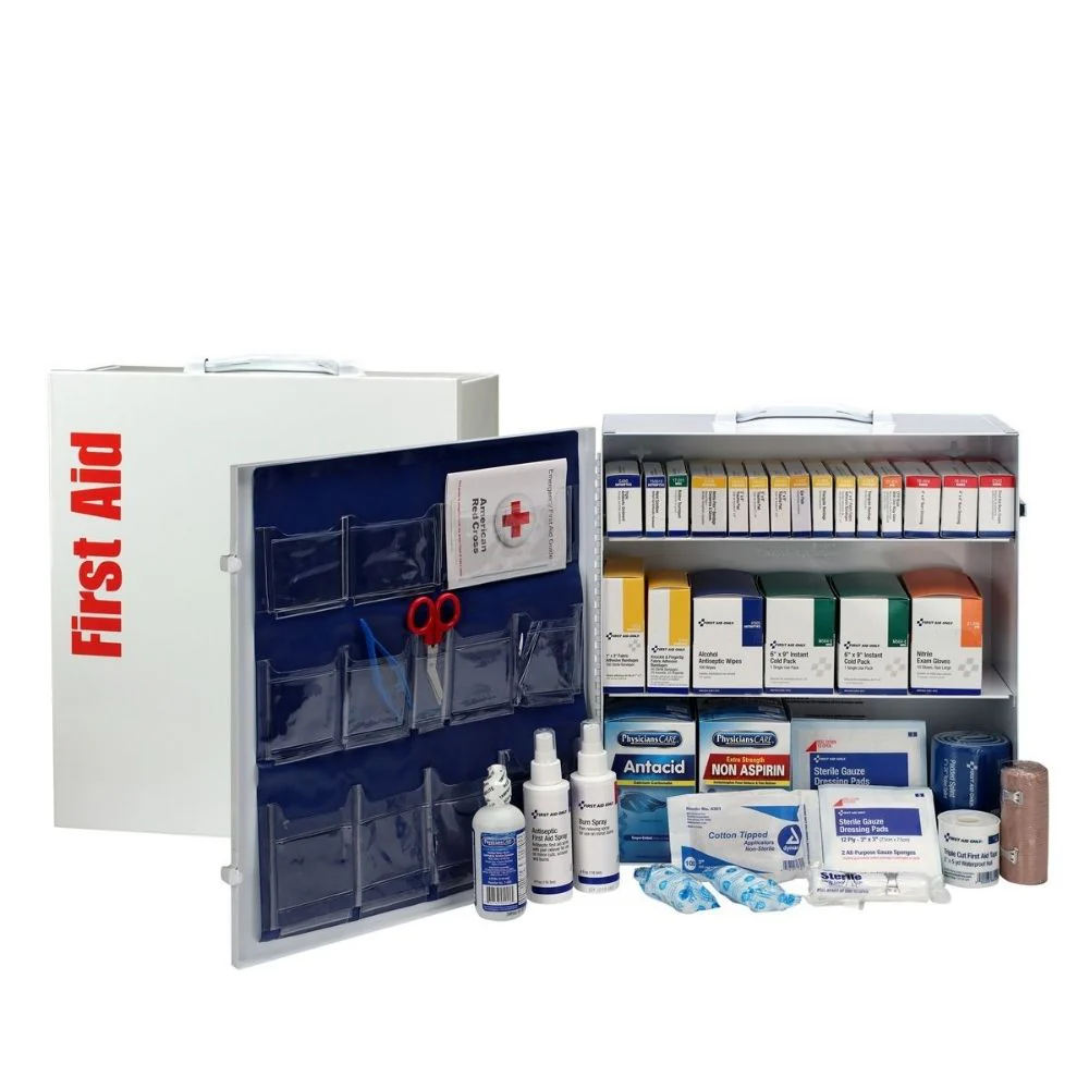 First Aid Only 90575 3 Shelf First Aid ANSI B+ Metal Cabinet, with Meds - Moutools