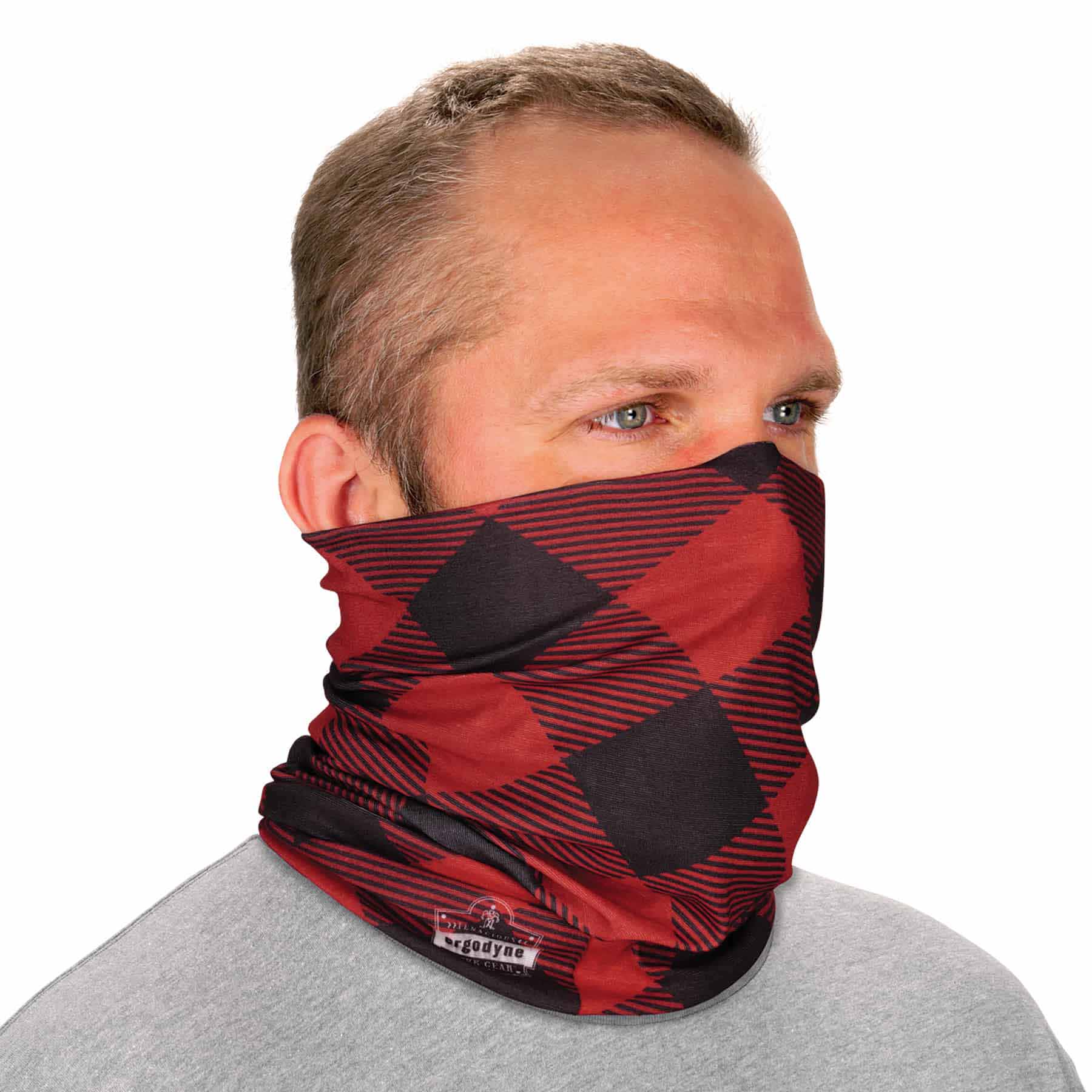 Ergodyne 42210 Chill-Its® 6485  Multi-Band, Red Buffalo Plaid - Moutools