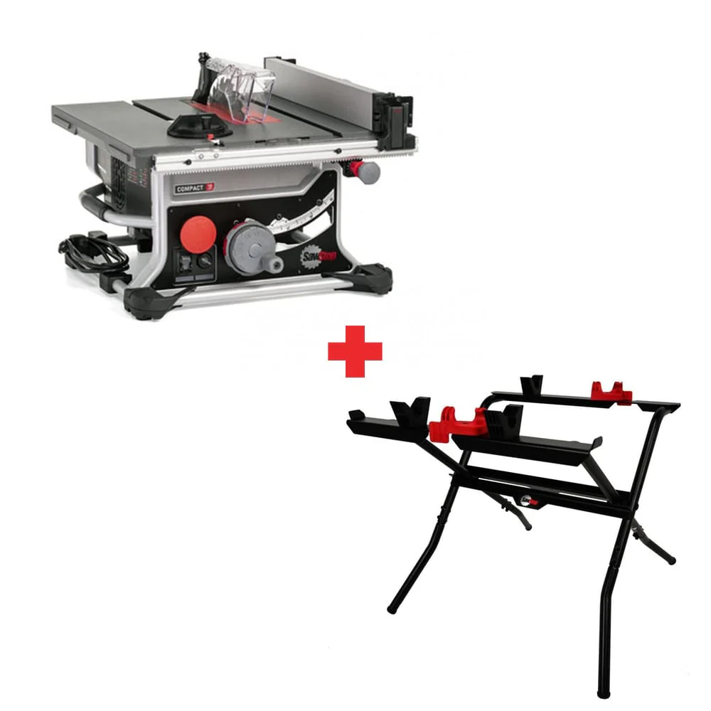 SawStop CTS-KIT 15 Amp 120-Volt 60 Hz Compact Table Saw with Compact Table Saw Folding Stand - Moutools