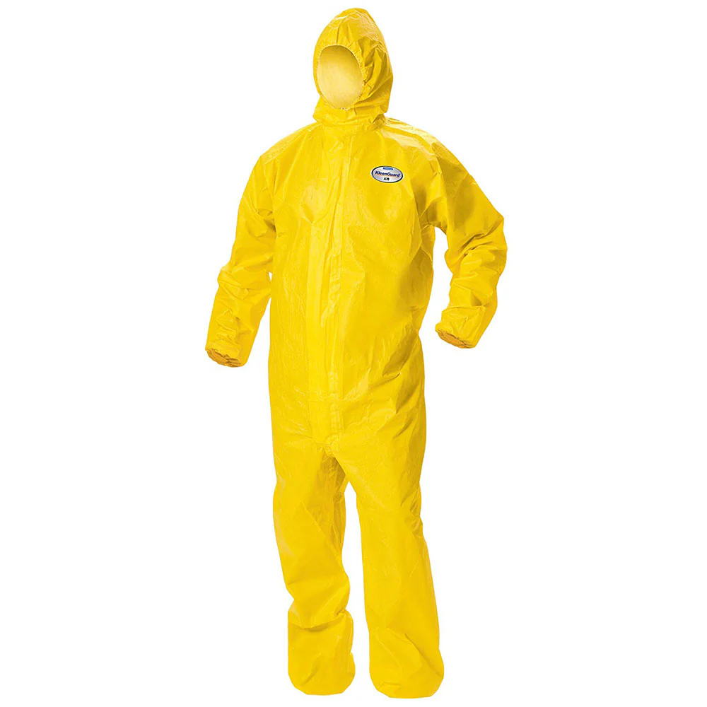 Kimberly Clark 685 A70 Chemical Spray Protection Coveralls, Yellow, 2XL - Moutools