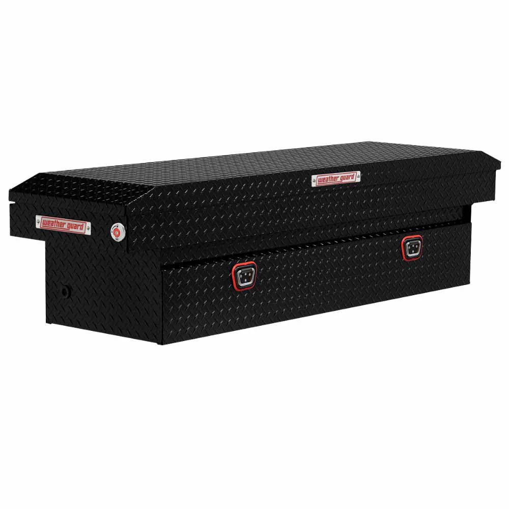 Weatherguard 127-5-04 Saddle Box, Aluminum, Full Standard, Gloss Black, 11.0 cu ft - Moutools