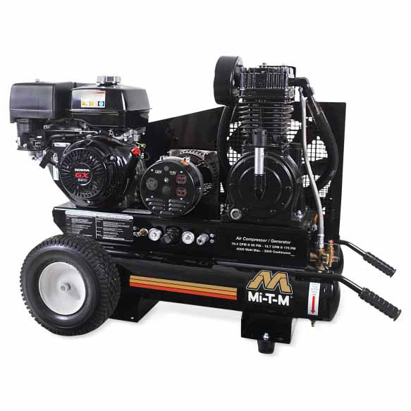 Mi-T-M AG2-PH13-08M1 8-Gallon Two Stage Gasoline Air Compressor/Generator Combination - Moutools
