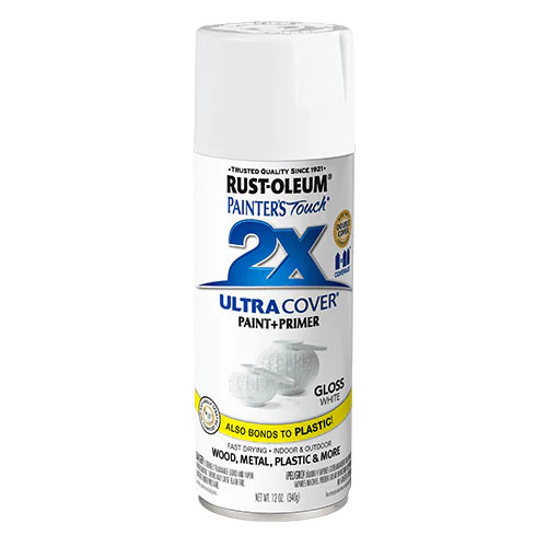 Rust-Oleum 334048 Painter's Touch 2X Ultra Cover Gloss Spray, Gloss White - Moutools