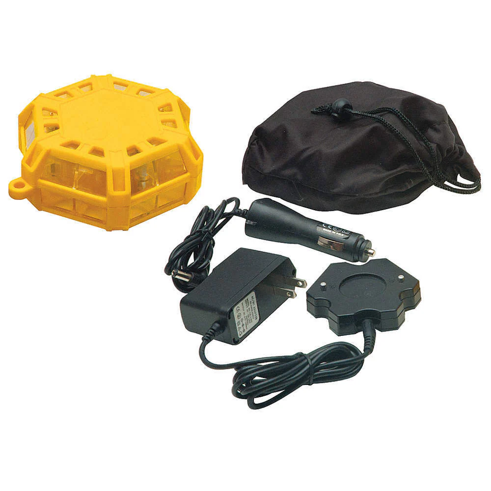 Aervoe 1164 Super Road Single Flare with Amber LEDs, Safety Yellow - Moutools