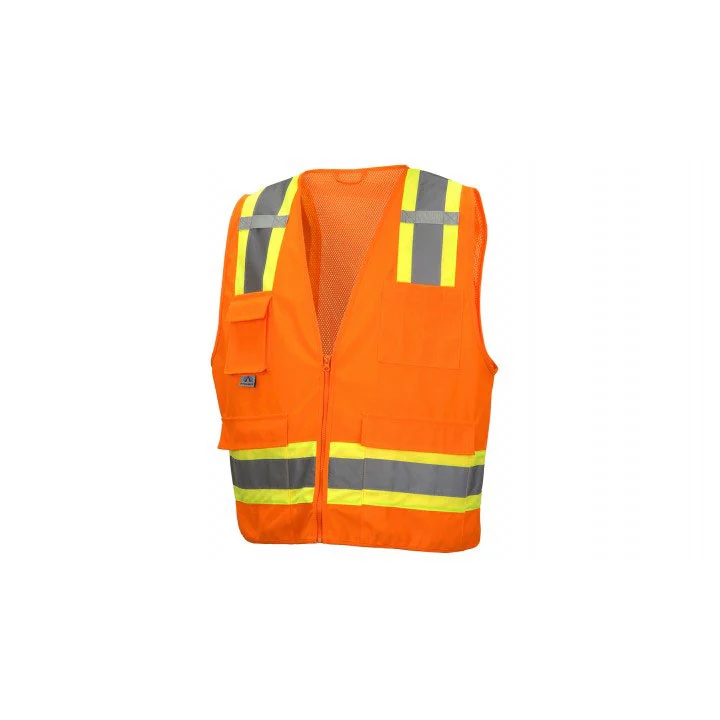 Pyramex RVZ2420SEXL Safety Vest - Hi-Vis Orange - Self-Extinguishing - Size XL - Moutools