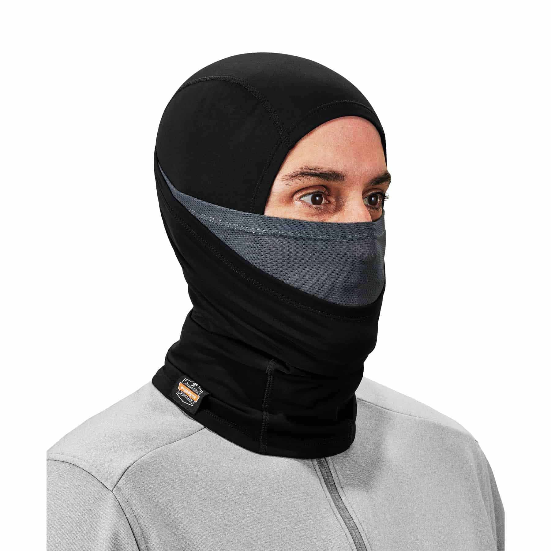 Ergodyne 16844 6844  Black Dual-Layer Balaclava Face Mask - Moutools