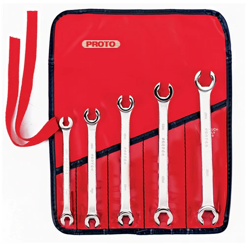 Proto J3700M 5 Pc. Metric Double End Flare Nut Wrench Set - 6 Point - Moutools