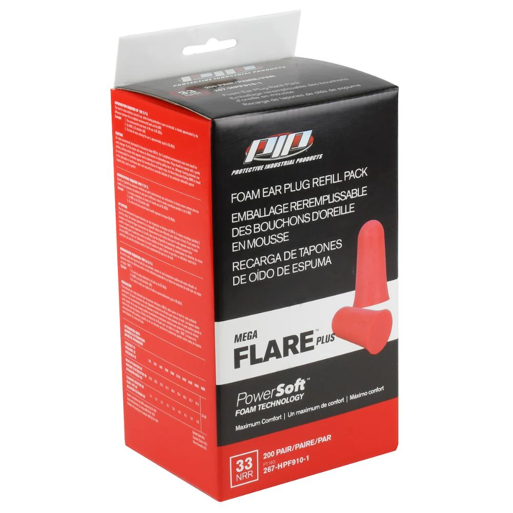 PIP 267-HPF910-1 Disposable Soft Polyurethane Foam Ear Plugs - Dispenser Refill Pack - Moutools