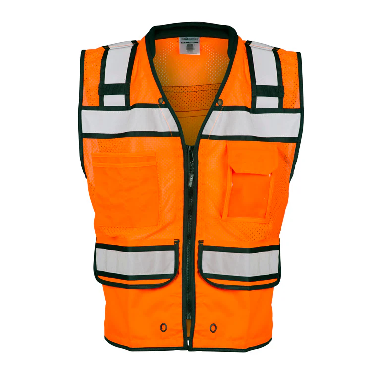 ML Kishigo S5005-3X 3X Orange Professional Surveyors High Performance Vest - Moutools
