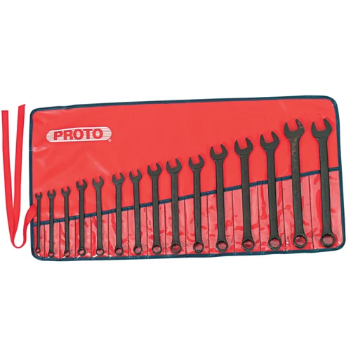 Proto J1200F-MBASD 15 Pc. Metric ProtoBlack™ Combination ASD Wrench Set - 12 Point - Moutools