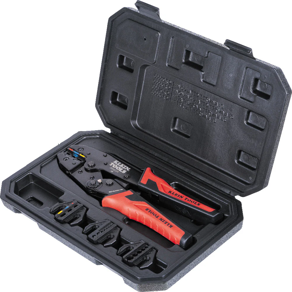 Klein 3000CRKIT Ratcheting Crimper Set, 10-22 AWG Terminals - Moutools