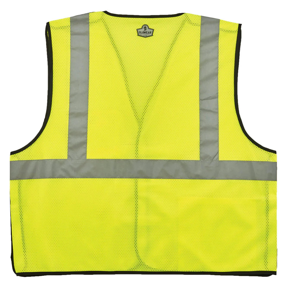 Ergodyne 21097 GloWear 8216BA Type R Class 2 Breakaway Mesh Vest, ID Badge Holder, 2XL/3XL, HV Lime - Moutools