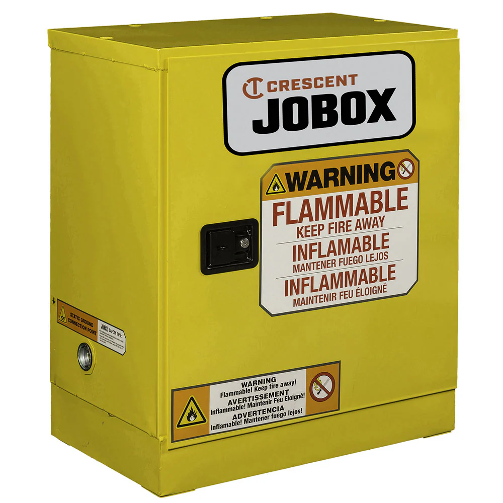 Crescent Jobox 1-750640 12 Gallon Flammable Manual Close Safety Cabinet - Yellow - Moutools