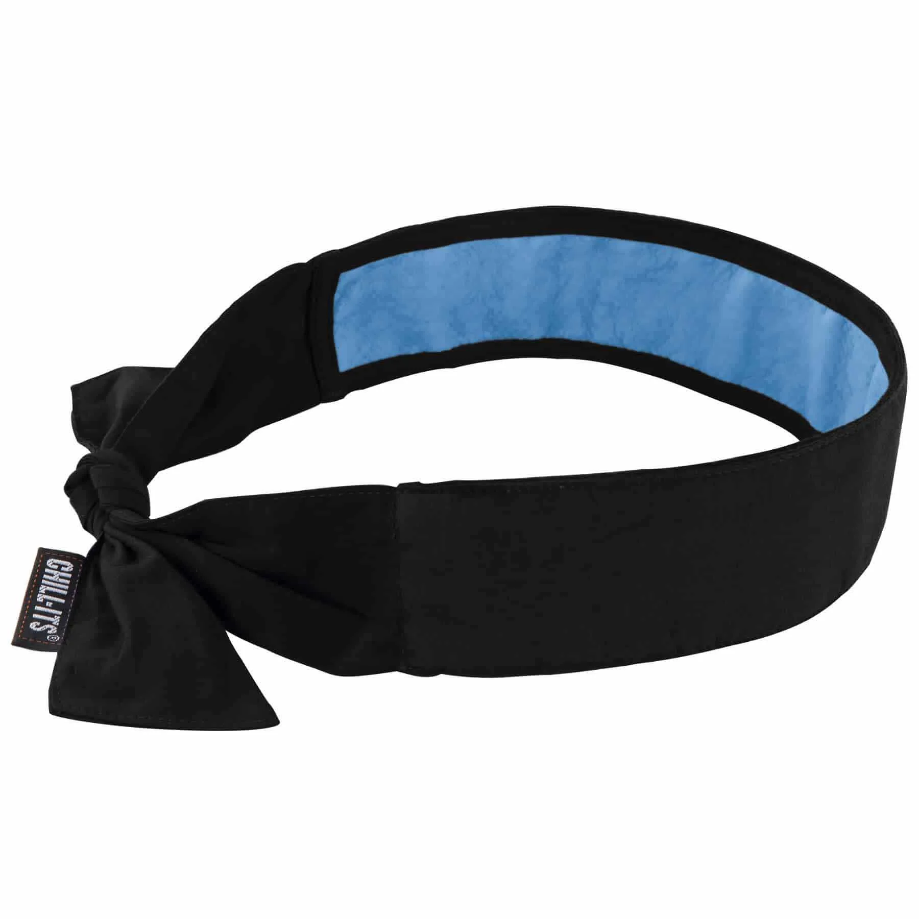 Ergodyne 12565 6700CT  Black Cooling Bandana Headband - PVA - Tie - Moutools