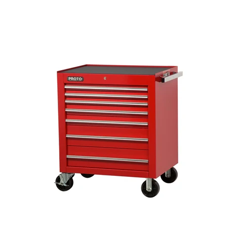 Proto J453441-7RD 34W X25D X 41H Red 7-Drawer Roller Cabinet - Moutools