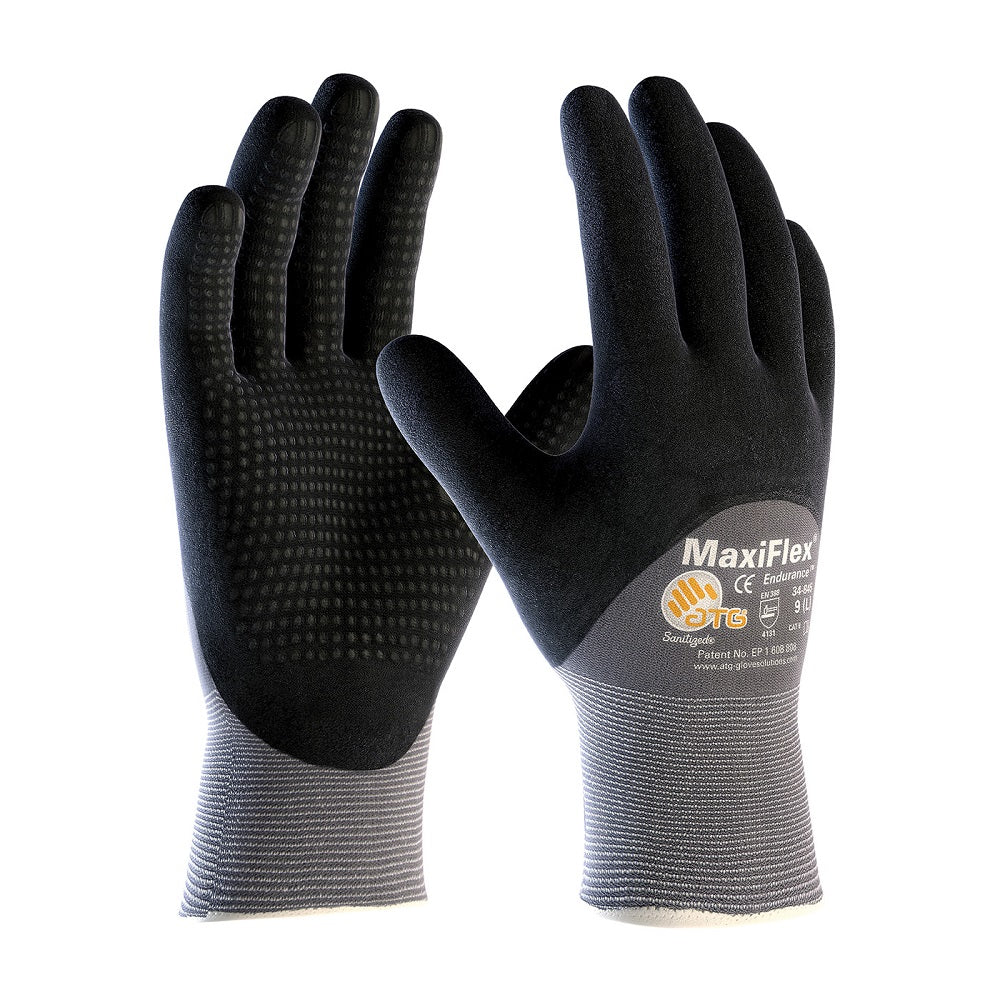 PIP Industrial Products 34-845/L G-Tex MaxiFlex Endurance Nylon Gloves, Nitrile  Grip, Large - Moutools
