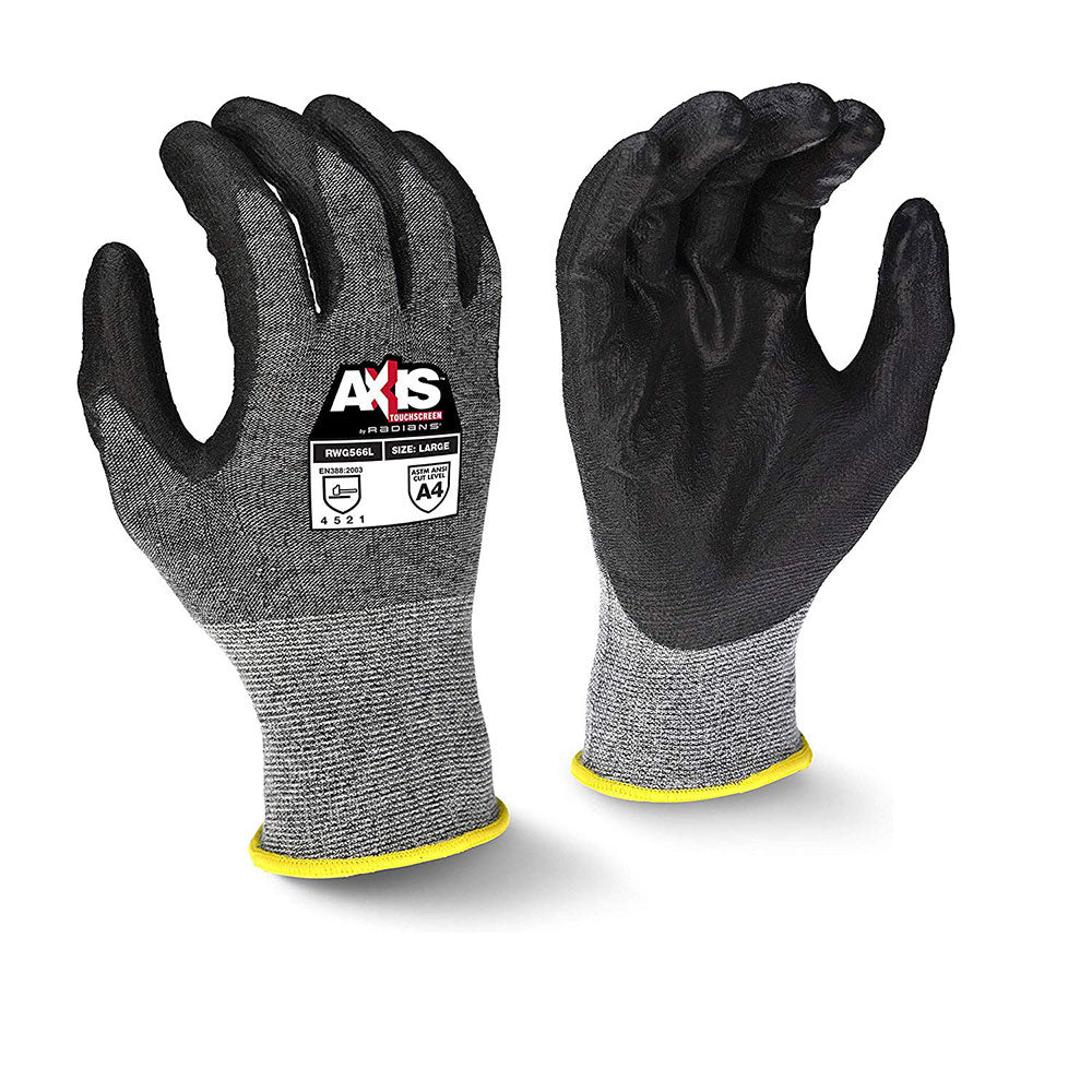 Radians RWG566XL Axis Touchscreen Cut Protection Level 5 Work Glove, XL - Moutools