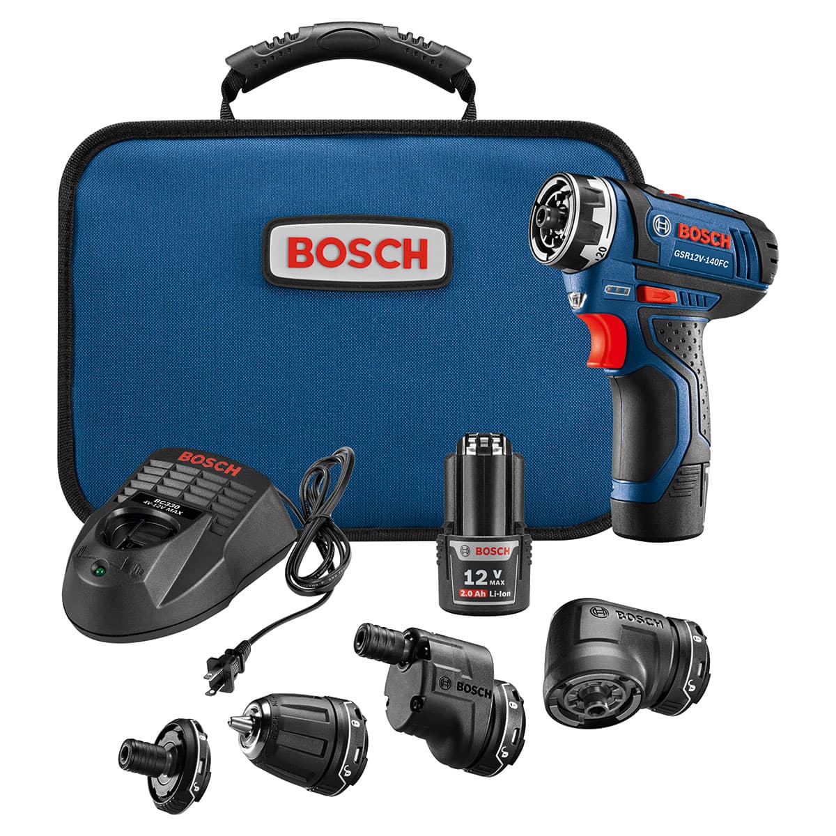 Bosch GSR12V-140FCB22 12V Max Flexiclick 5-In-1 Drill/Driver System - Moutools