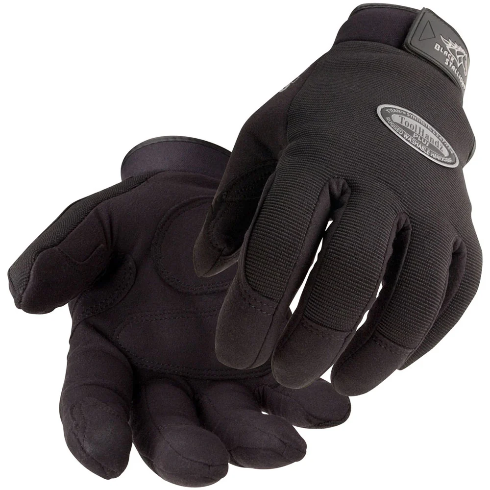 Black Stallion 99PLUSS-BLK ToolHandz Plus Original Mechanic's Glove, Black, Small - Moutools