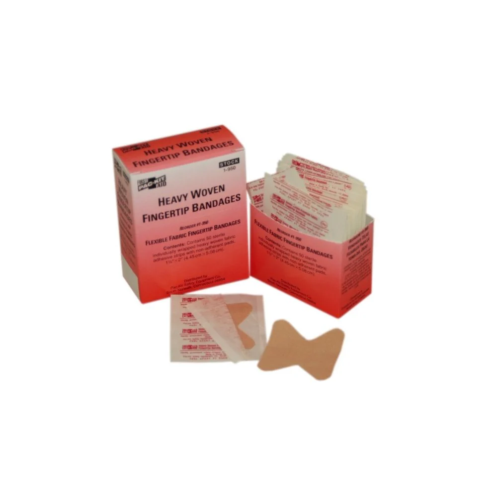 First Aid Only 1-950-001 Heavy Woven Fingertip Bandages, 50/box - Moutools