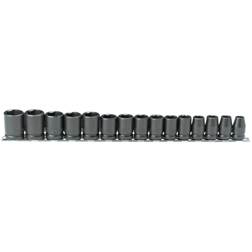 Proto J74204 1/2 Drive 15 Pc. Metric Socket Set - 6 Point - Moutools