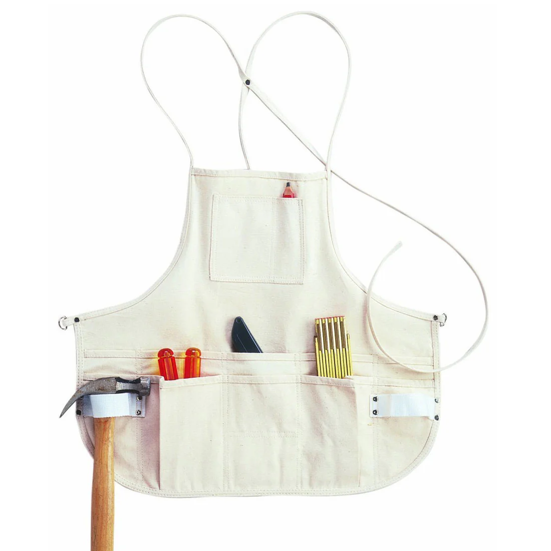Custom Leather Craft C10 12 Pocket Canvas Bib Apron - Moutools