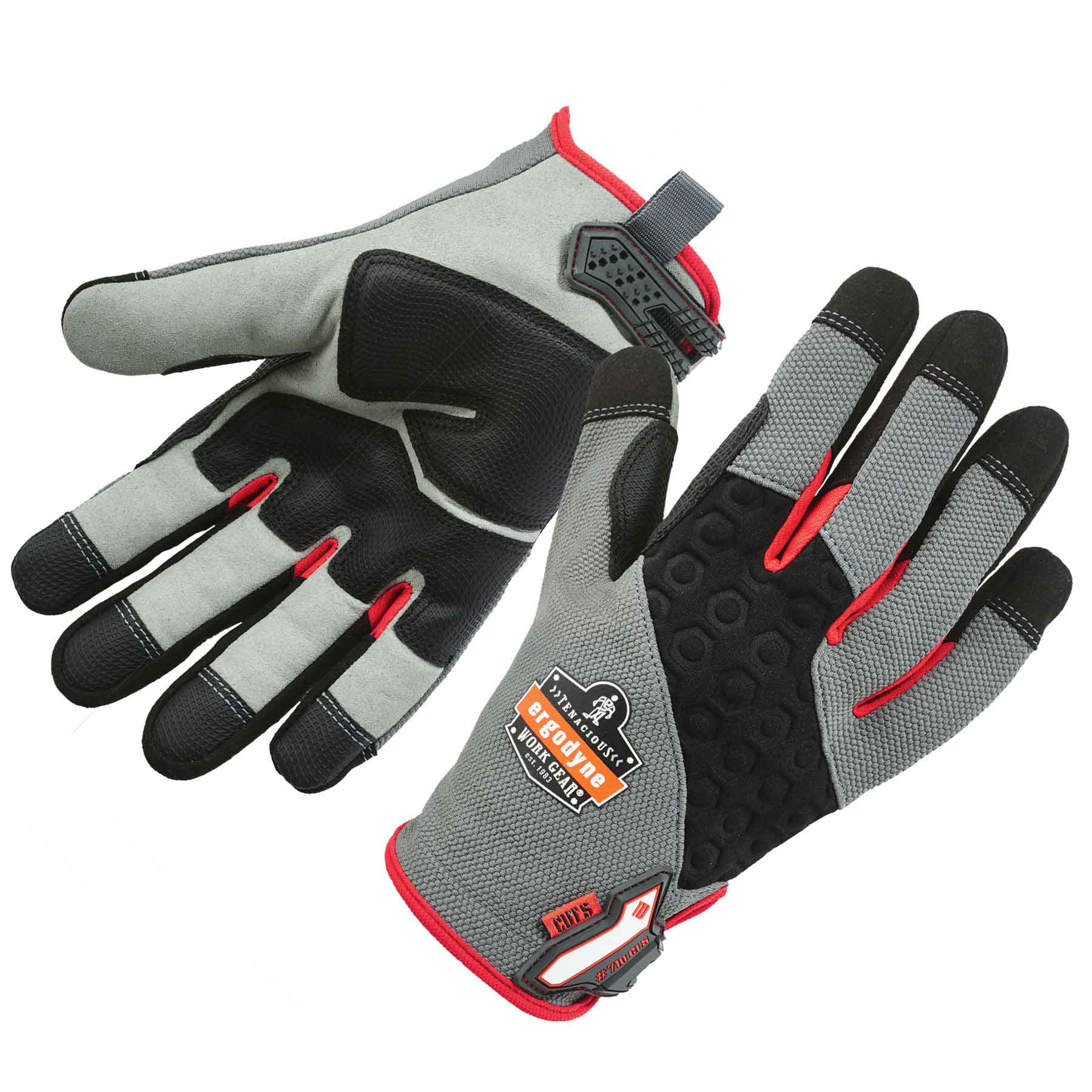 Ergodyne 17123 ProFlex 710CR Heavy-Duty + Cut Resistance Gloves, Medium, Gray - Moutools
