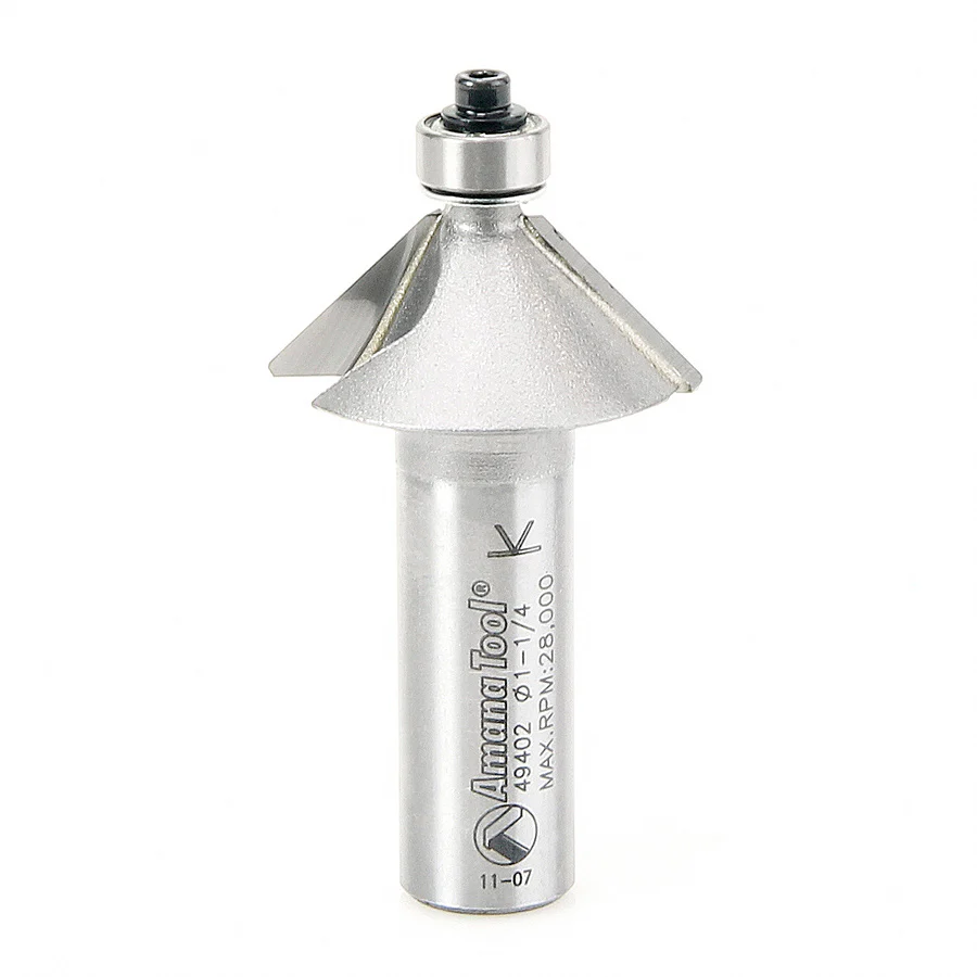 Amana 49402 45° Camfer 1/2 Shank Router Bit - Moutools