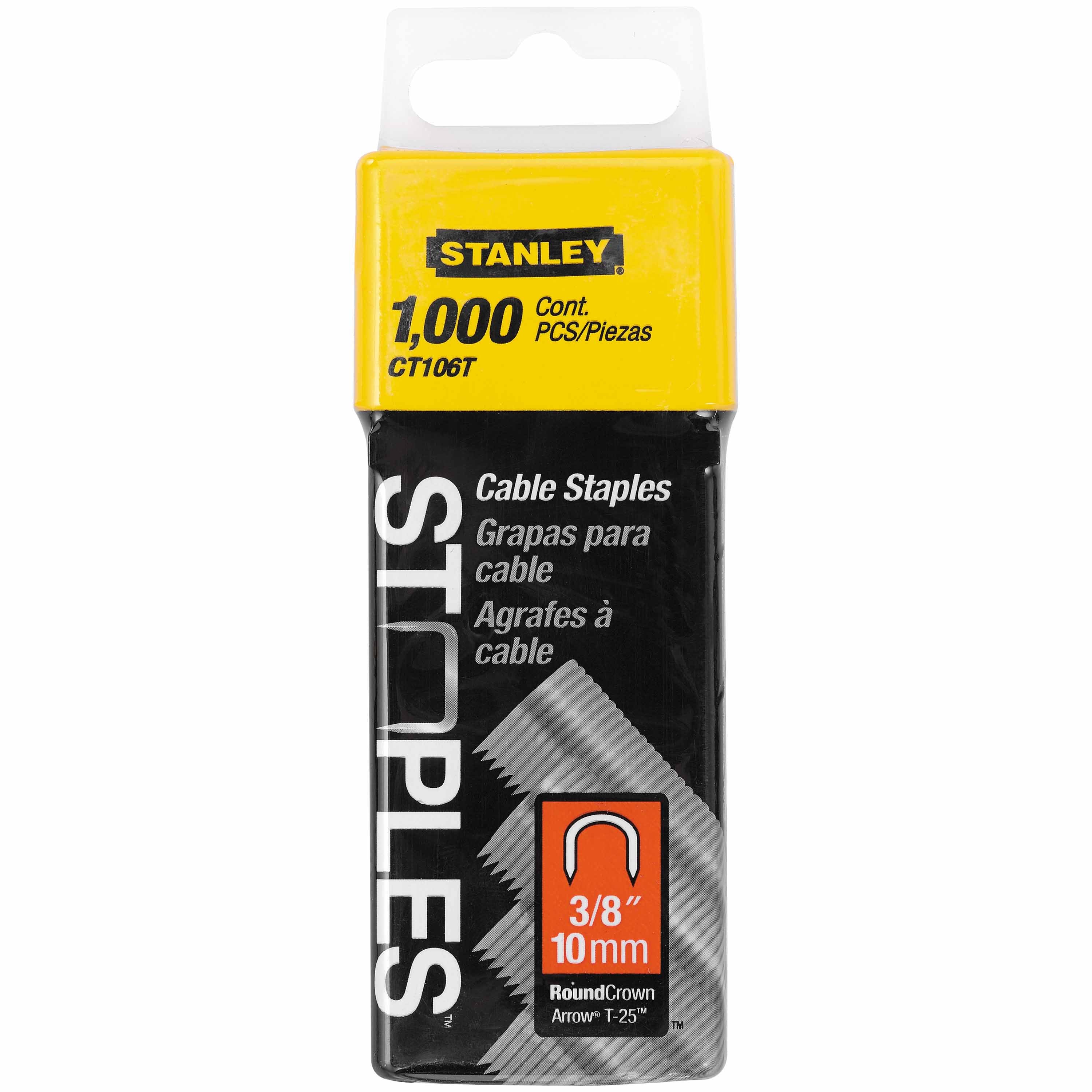 Stanley CT106T Round Crown Cable Staples 3/8