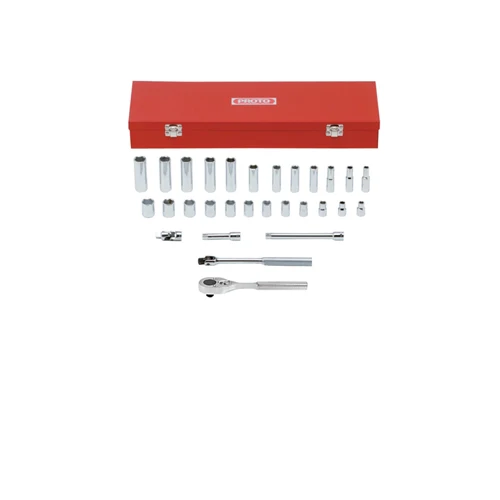 Proto J52220 3/8 Drive 29 Pc. Metric Socket Set - 6 Point - Moutools
