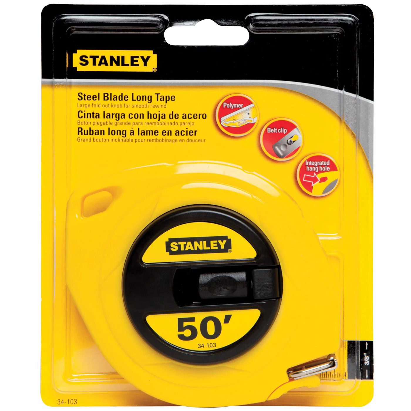 Stanley 34-103 Closed Case Long Tape 3/8