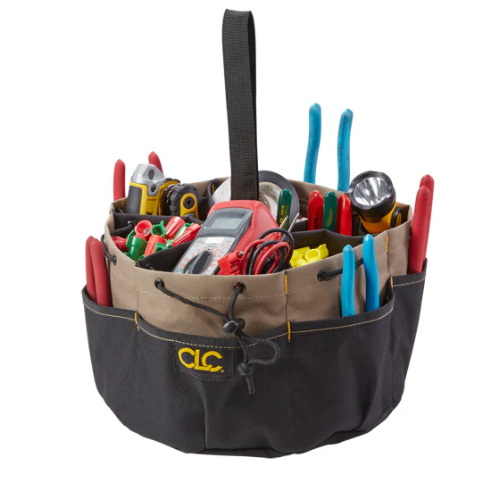 Custom Leather Craft 1148 18 Pocket Drawstring BucketBag - Moutools
