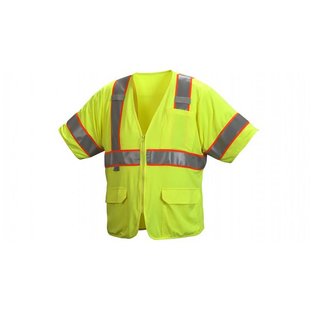 Pyramex RVZ3510X3 Hi-vis lime safety vest size 3X large - Moutools
