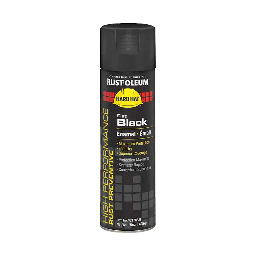 Rust-Oleum V2178838 V2100 System Enamel Spray Paint - Flat Black - Moutools