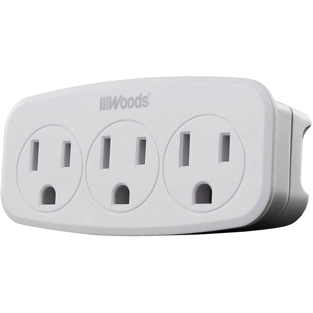 Woods 41013 Wall Adapter with 3 Grounded Power, 3-Outlet - Moutools