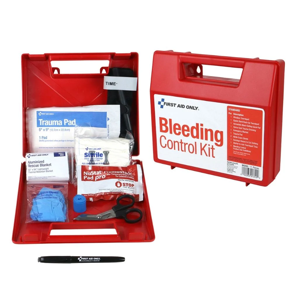 First Aid Only 91310 Bleeding Control Wall Station Single Kit -Standard - Moutools