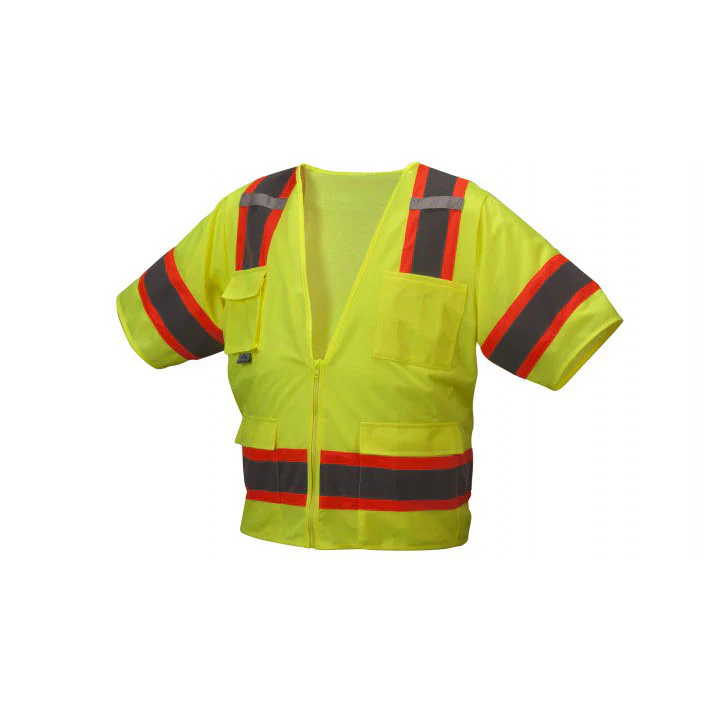 Pyramex RVZ3410XL Safety Vest - Hi-Vis Lime - Size Extra Large - Moutools