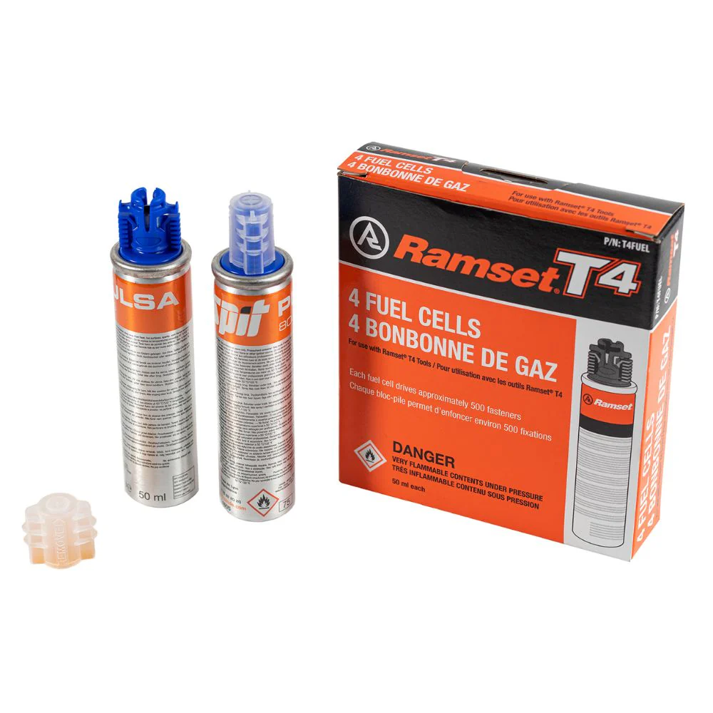 ITW Ramset T4FUEL Fuel Cell For T4MAG, Insulfast, And T4SS Gas Tools 4/Pack - Moutools