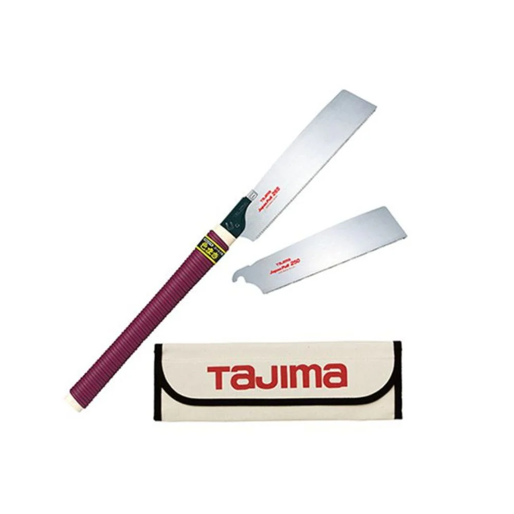 Tajima JPR-SET Japan Pull Set, 16 TPI + 19 TPI Blades, Wood / Elastomer Handle, Case - Moutools