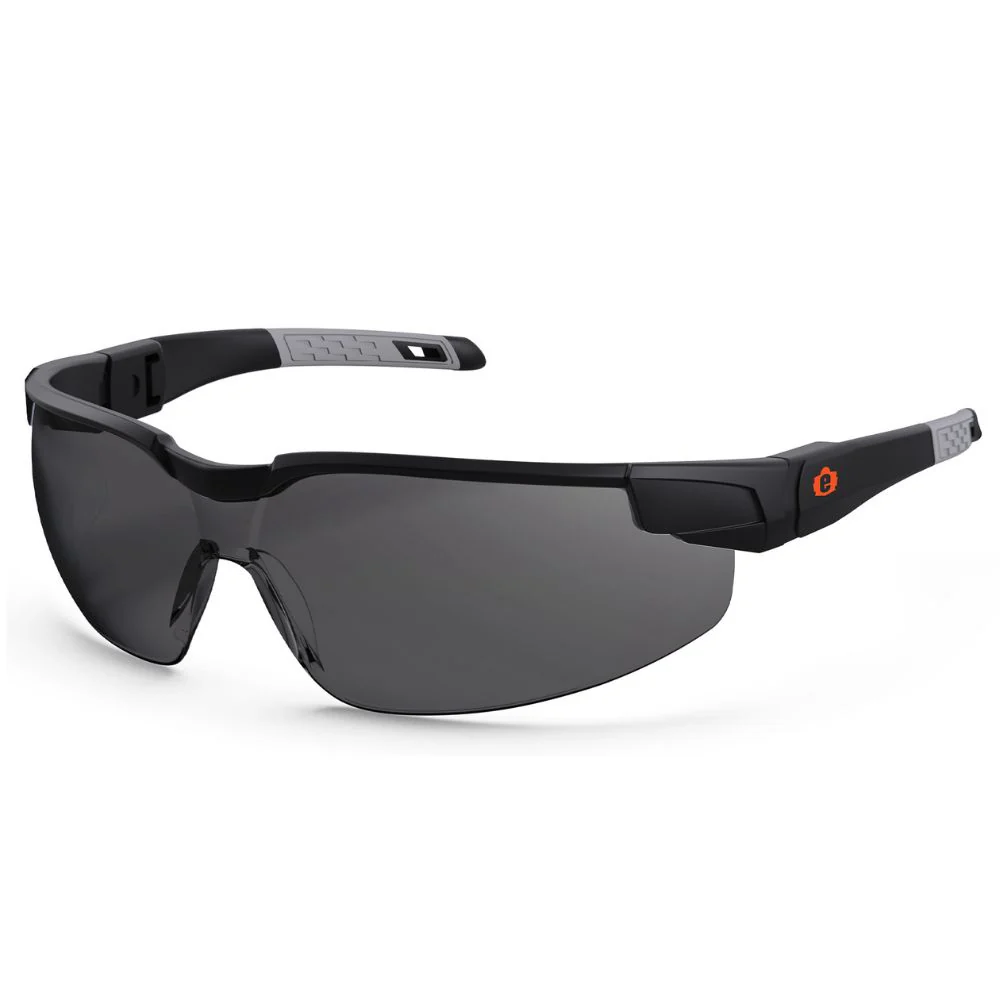 Ergodyne 50063 DELLENGER-AF Smoke Lens Matte Black Anti-Fog Safety Glasses Adjustable Temples - Moutools