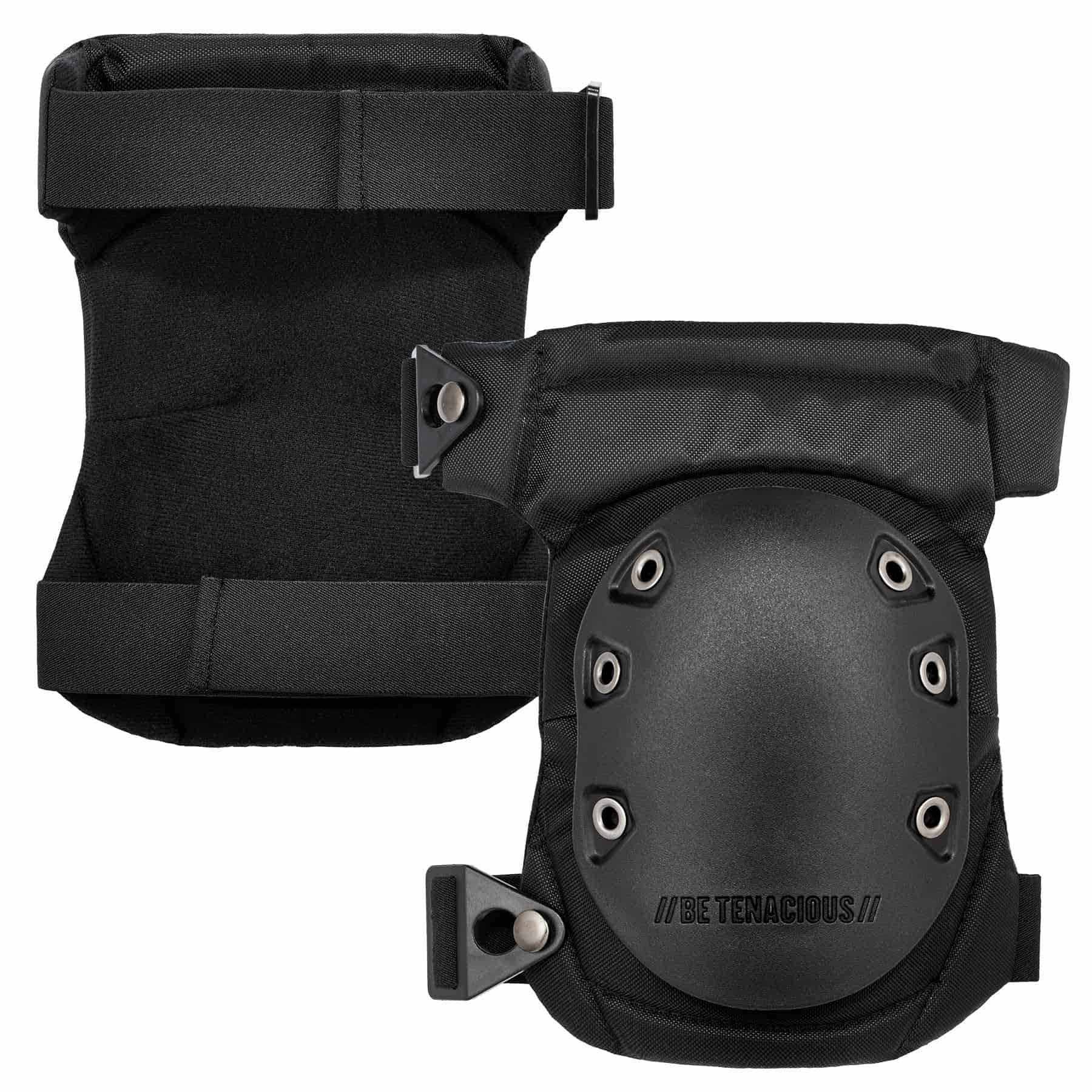 Ergodyne 18435 435  Black Cap Hinged Gel Knee Pad Buckles - Hard Cap - Moutools