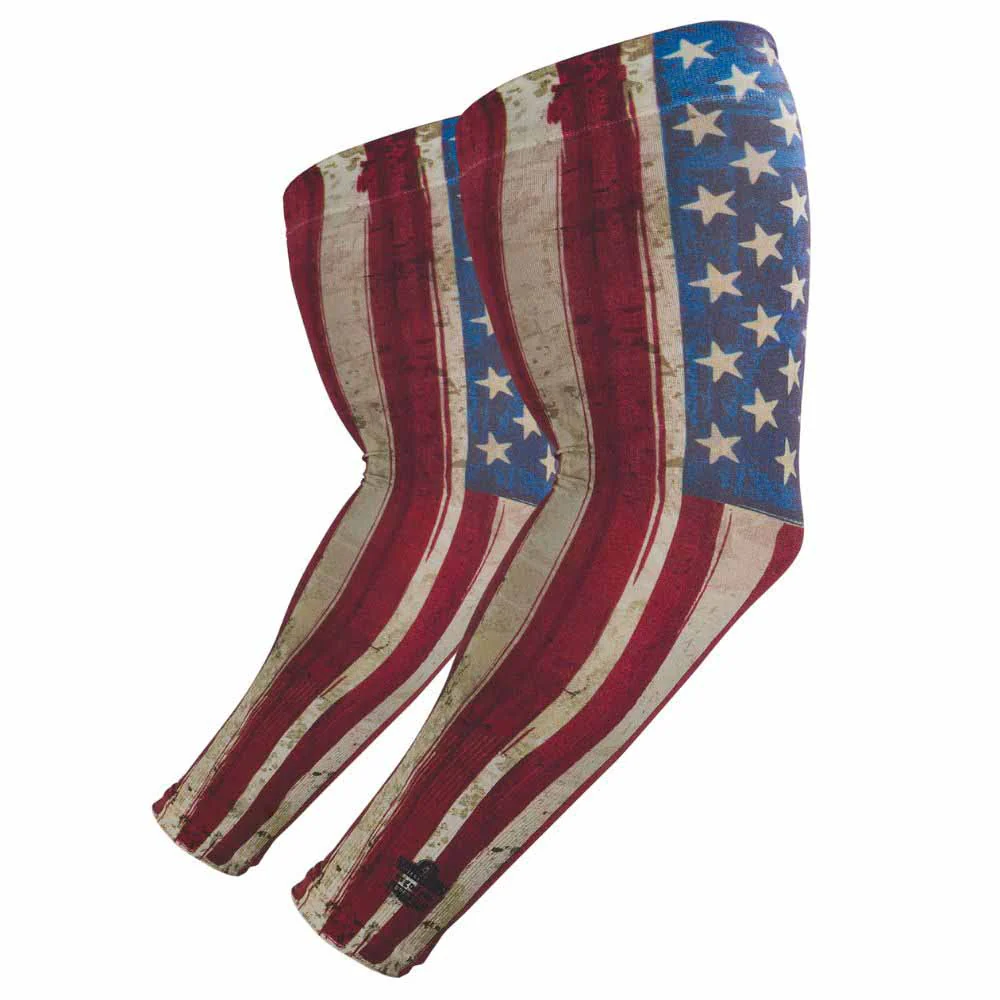 Ergodyne 12194 6695 XL/2XL American Flag Sun Protection Arm Sleeves Pair - Moutools