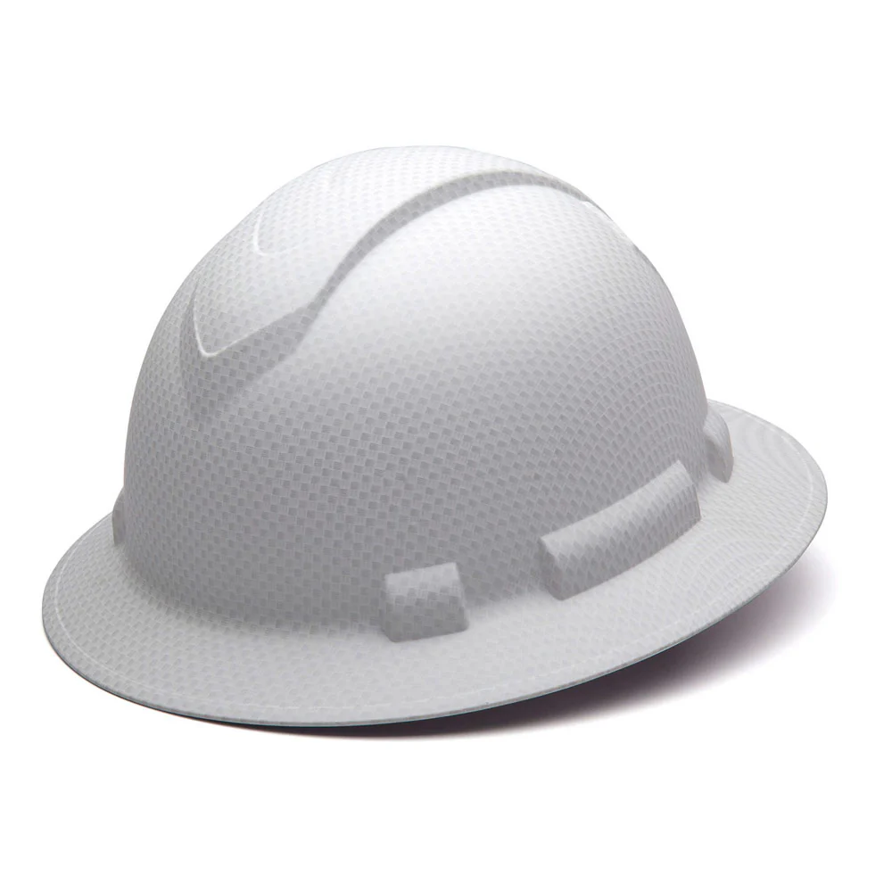 Pyramex HP54116 Ridgeline White Graphite Full Brim Hard Hat, 4 Pt Ratchet - Moutools