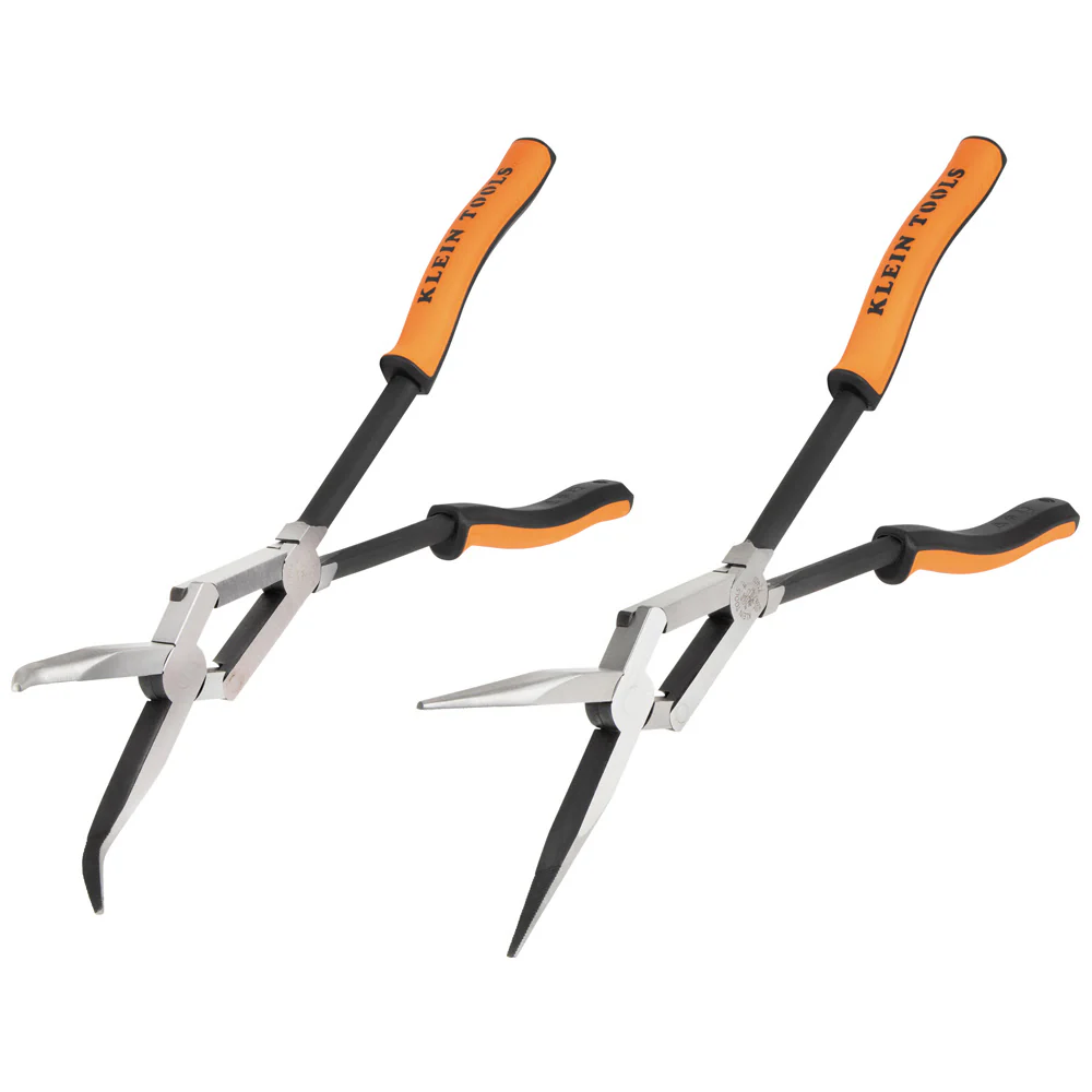 Klein 71402 Long Reach Needle Nose and Bent Nose Pliers Set, 13