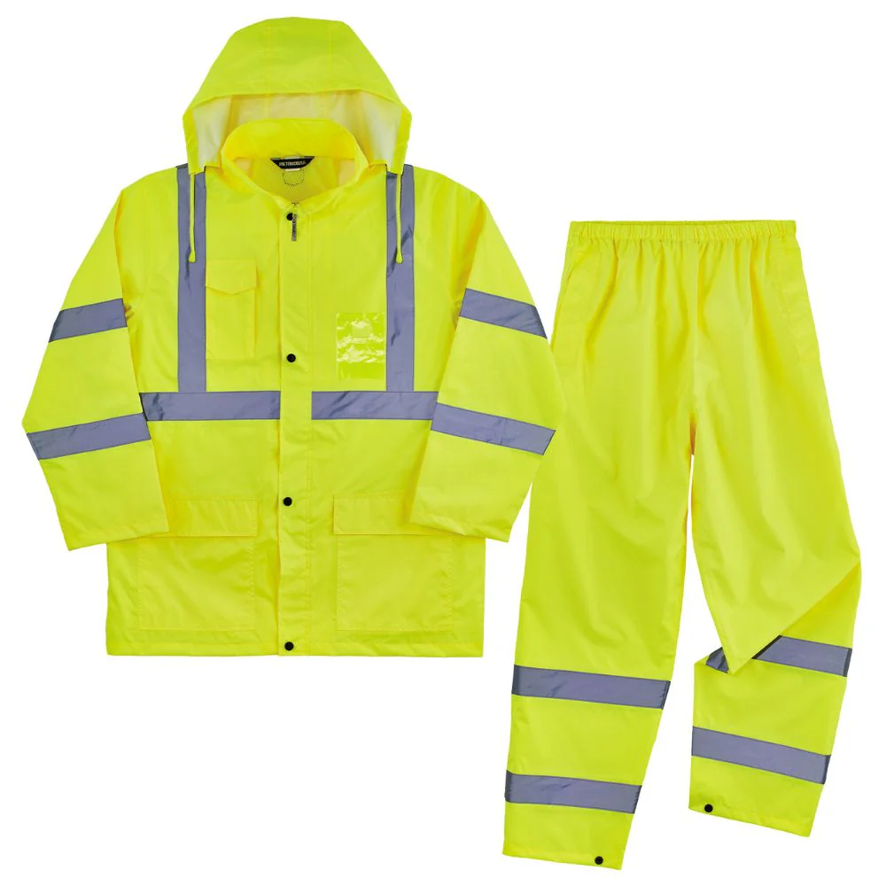 Ergodyne 25436 #8376K 2XL Lime Lightweight HV Rain Suit - Moutools