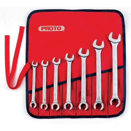 Proto J3700A 7-Pieces Satin Finish SAE Flare Nut Wrench Set, 6 Point - Moutools