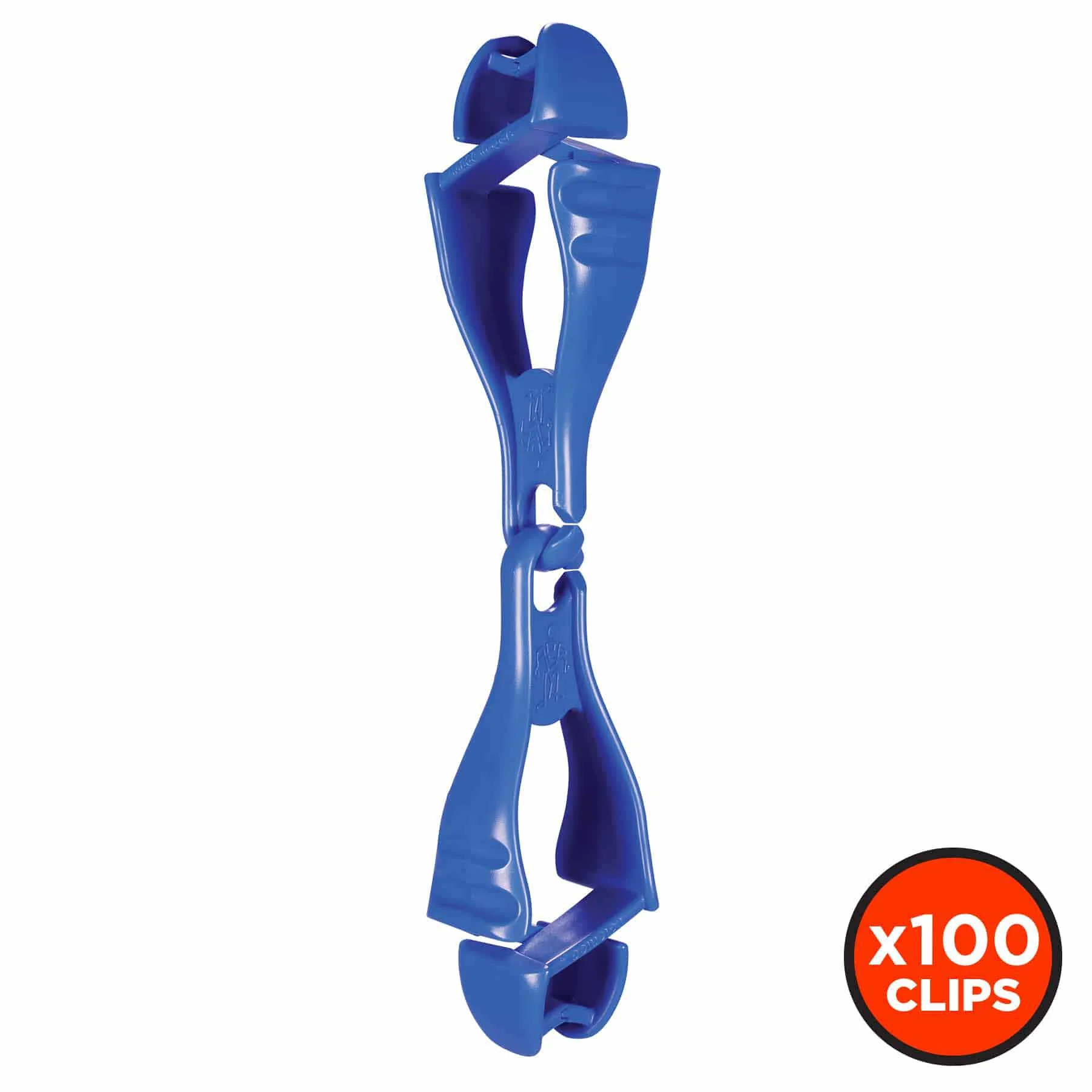 Ergodyne 19717-BULK 3400-BULK  Blue Glove Clip Holder - Dual Clips 100-Pack - Moutools
