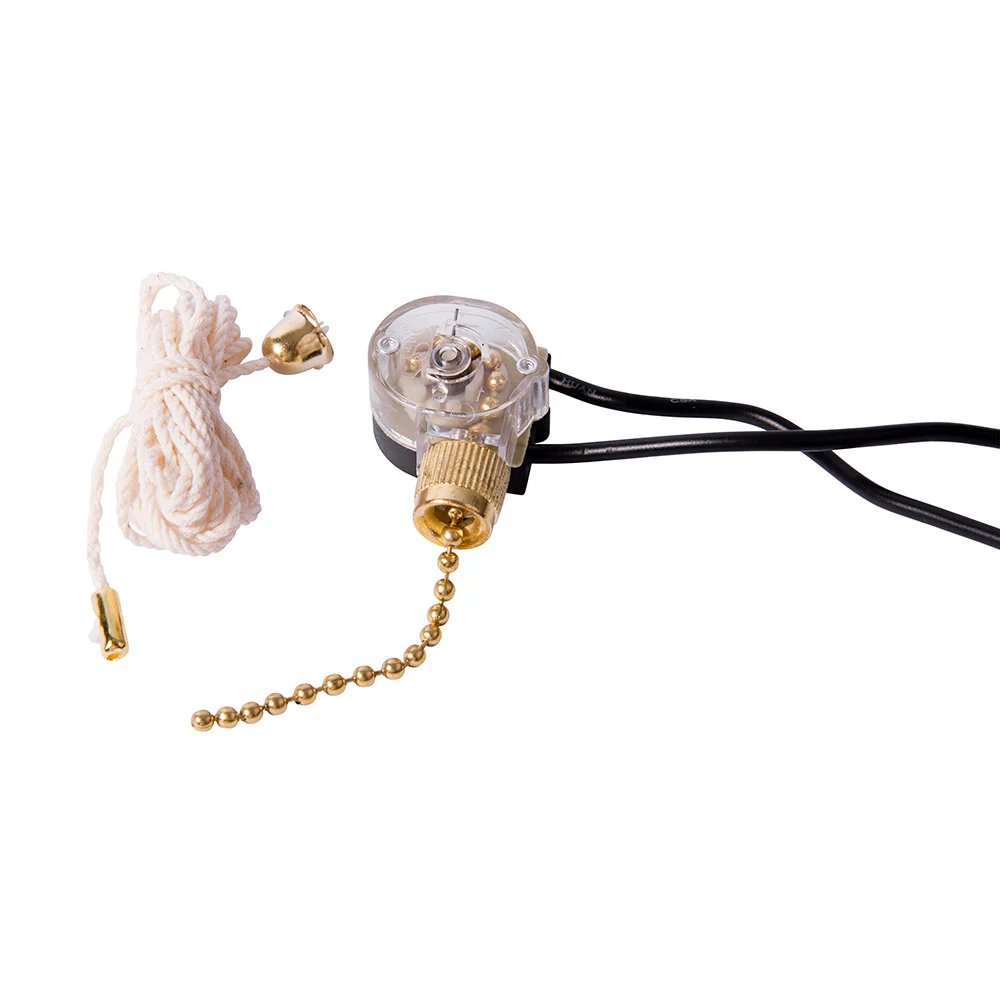 Gardner Bender  GSW-32 Brass Pull Switch SPST 6A 125 VAC O/F - Moutools