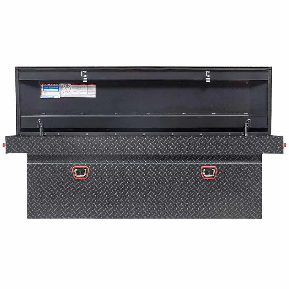 Weather Guard 123-6-03 Model 123-6-03 Saddle Box, Aluminum, Full Deep, Gunmetal Gray, 14.2 Cu. Ft. - Moutools