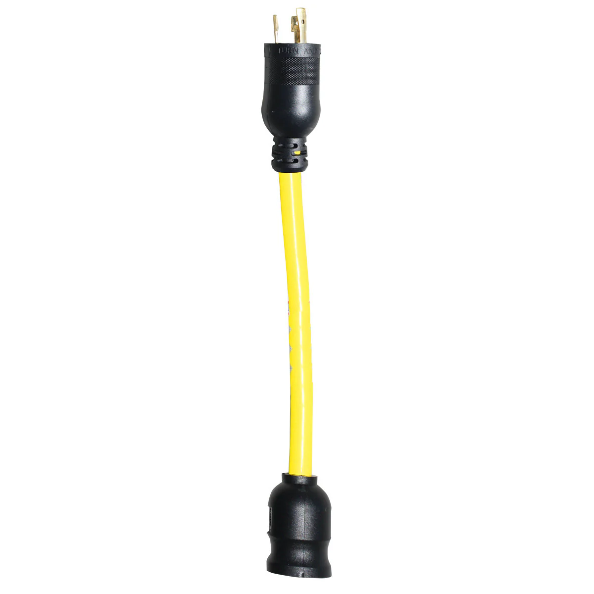 VOLTEC 04-0092N 1ft 12/3 STW Yellow/Black L5-20P to 5-15R Adapter - Moutools